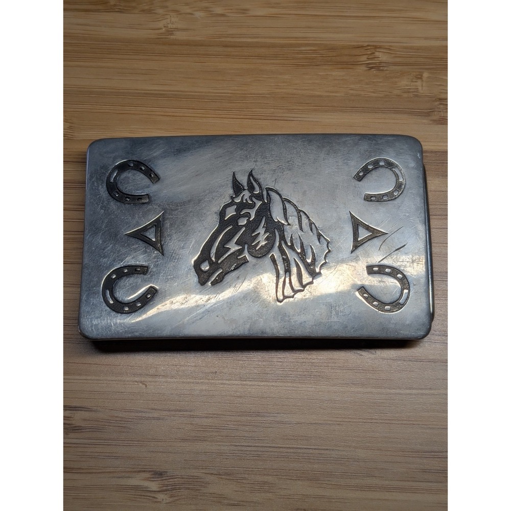 VINTAGE CHAMBERS BELT CO. BUCKLE HORSE HEAD SHOES